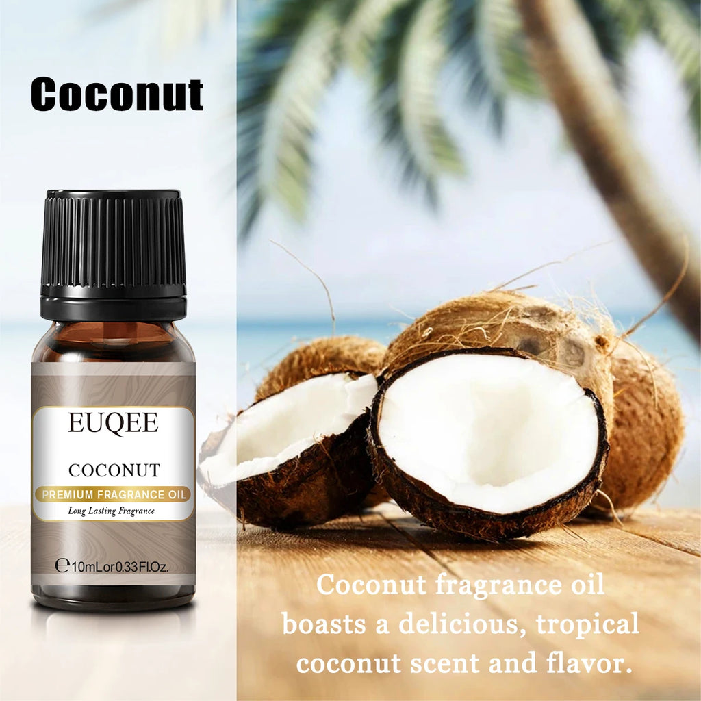 EUQEE 10ML 10ML Sweet Fruit Fragrance Oil For Aromatherapy,Making Candle,DIY Soap,Apple,Mango,Strawberry,Cherry,Coconut,Peach