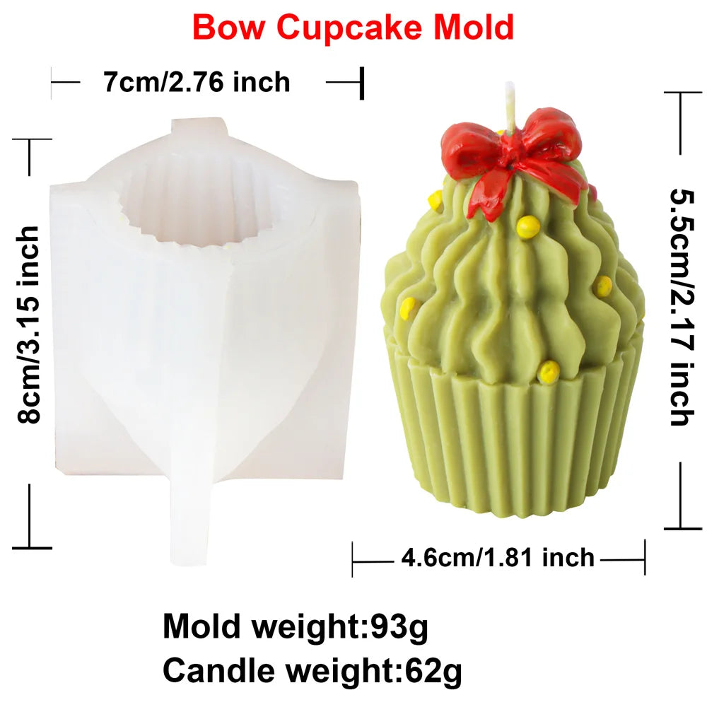 3D Ice Cream Swirl Cupcake Silicone Candle Mold Muffin Cup Cake Scented Plaster Mold for Candle Making Home Decor Handmade Gift