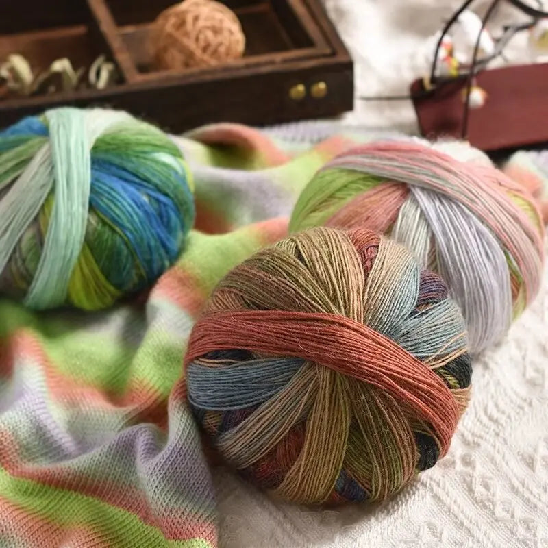 Yarn, Rainbow Gradient for Handmade Shawls, Sweaters, Hats & Knitwear