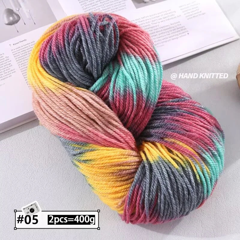 Yarn, Chunky Color Gradient for Handmade Coats, Scarves, Hats & Gloves