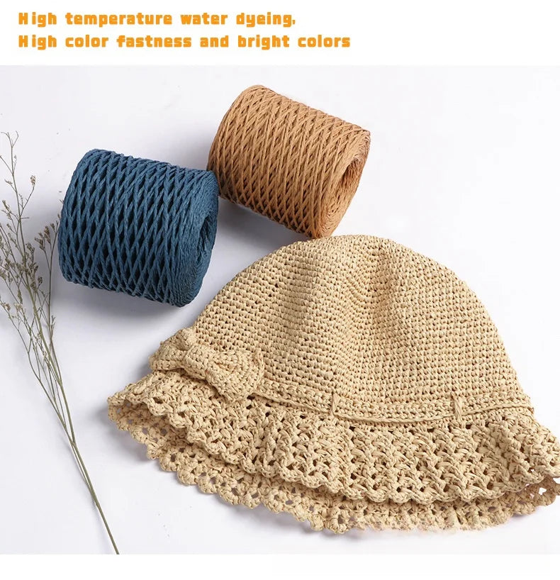 Yarn, Raffia-Style for Summer Hats, Bags, Slippers, Gift Wrap & Crafts