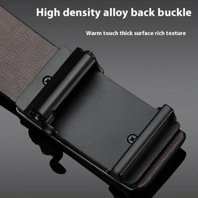 Men's Leather Belt Automatic Buckle Plus Size Big & Tall for Jeans, Dress