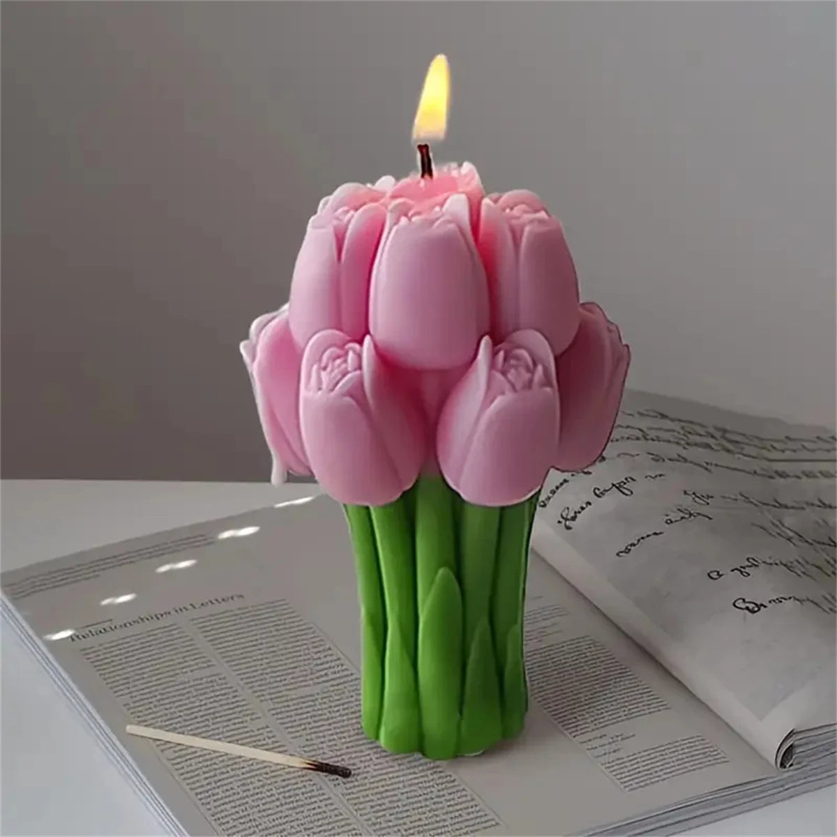 DIY Tulip Bouquet Silicone Candle Molds 3D Tulip Floral Designs Handmade Soap Plaster Resin Crafts Casting Mold DIY Home Decor