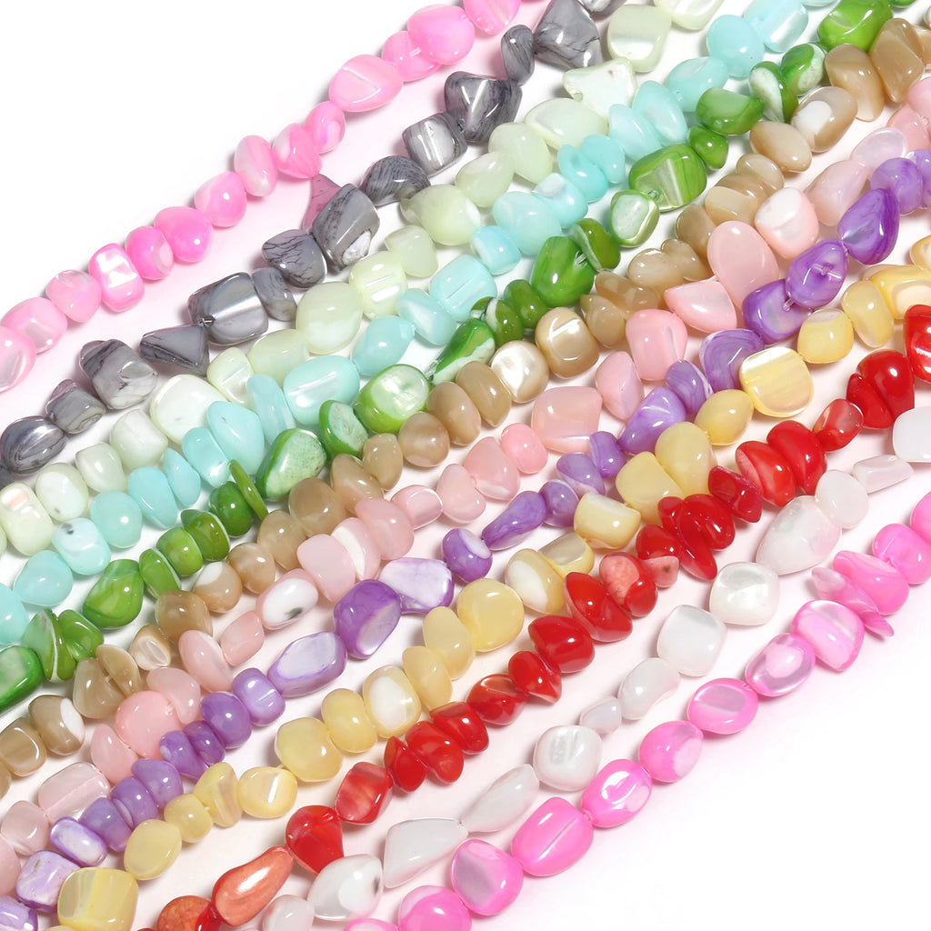 Shell Beads Irregular Graval Dyed Mother of Pearl Bracelet Bracelet Supplies
