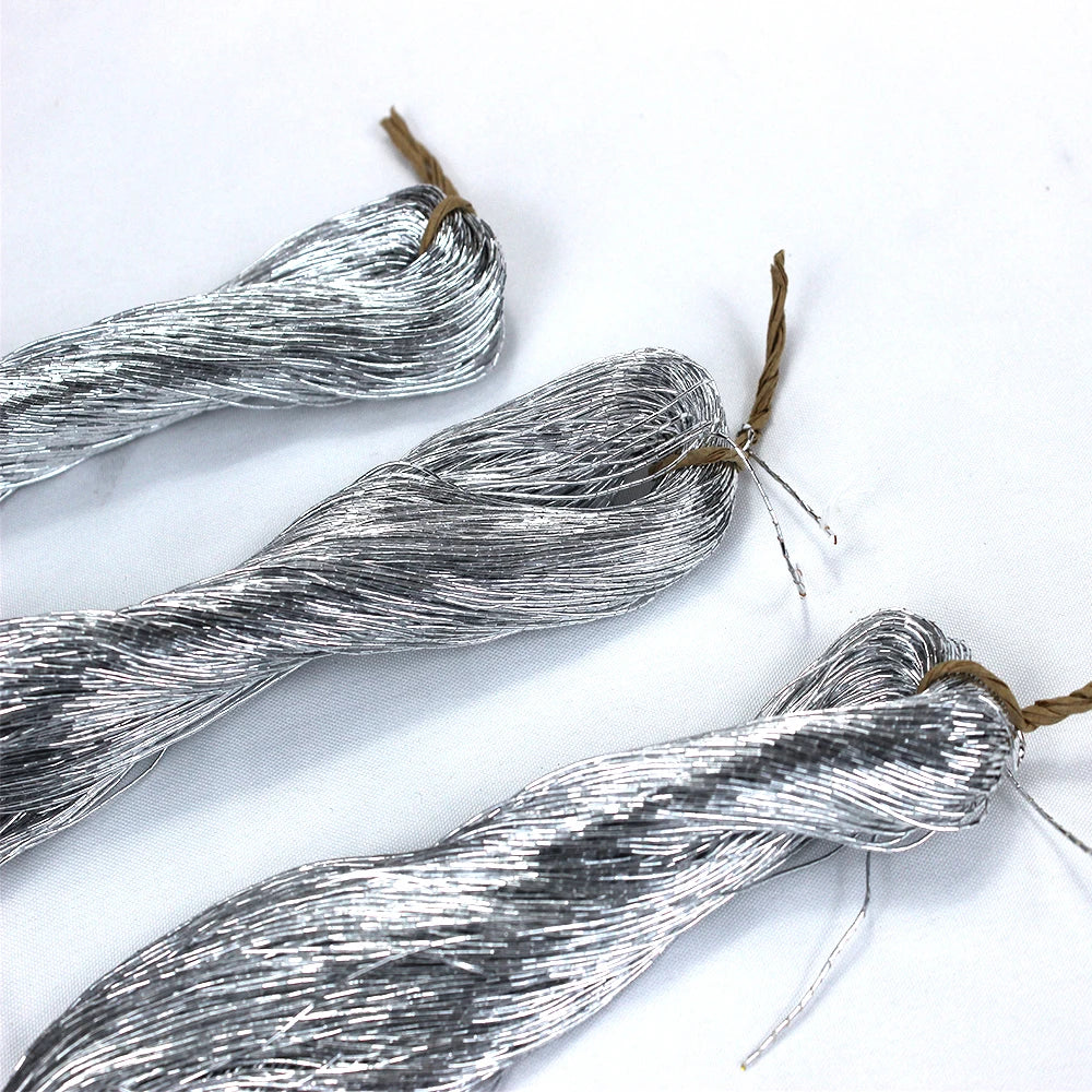 Embroidery Thread, Silver-Colored for Handmade Needlework & Sewing Crafts