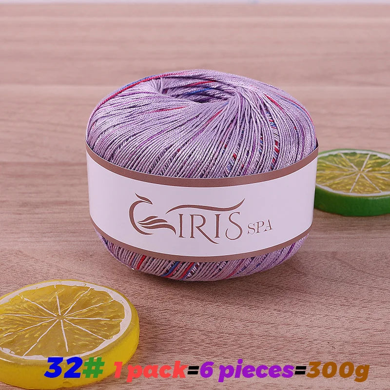 Yarn, Fine Lace with Gradient Colors for Crochet Shawls & Summer Knitwear