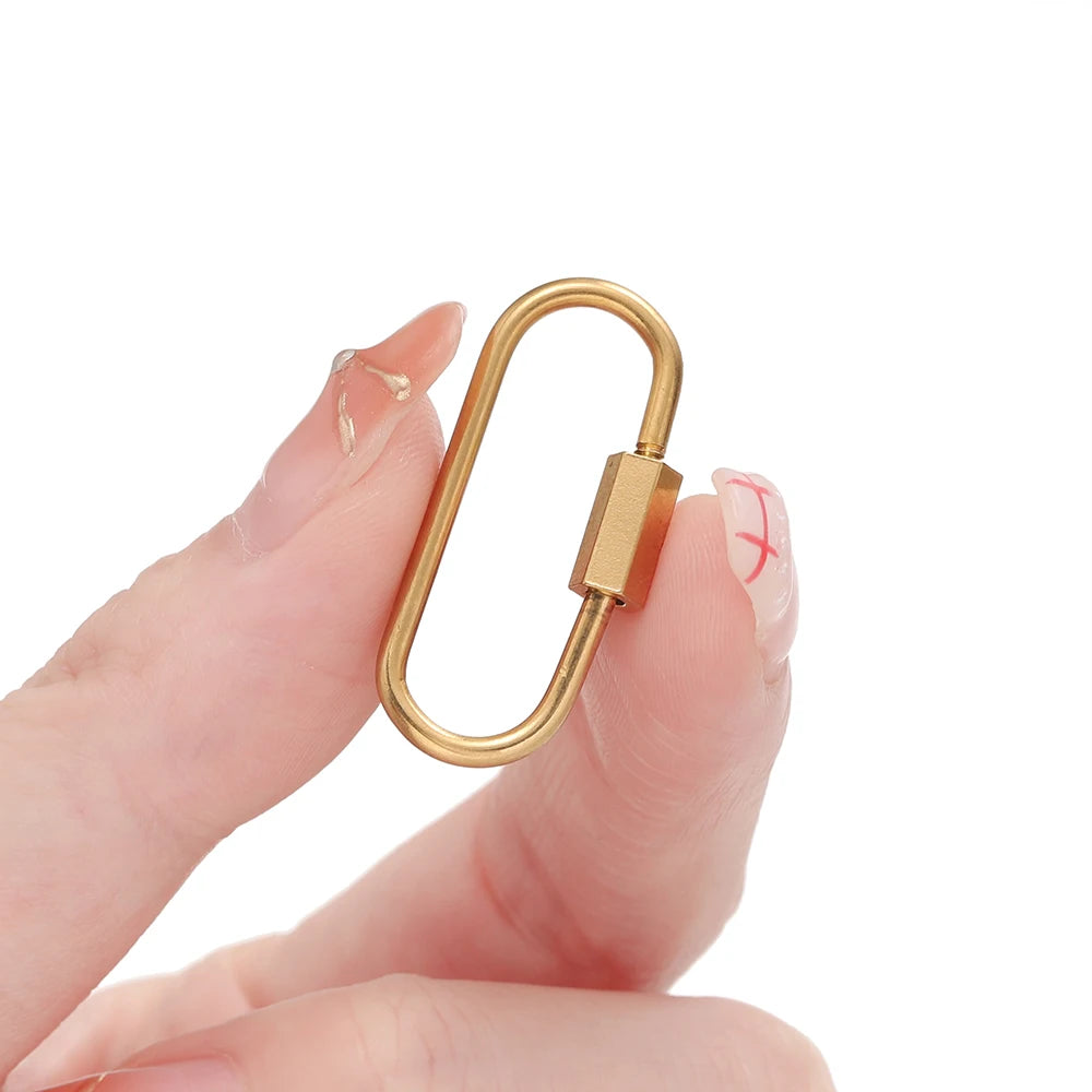 Screw-Lock Clasps Stainless Steel U-Shape Carabiners DIY Jewelry Making