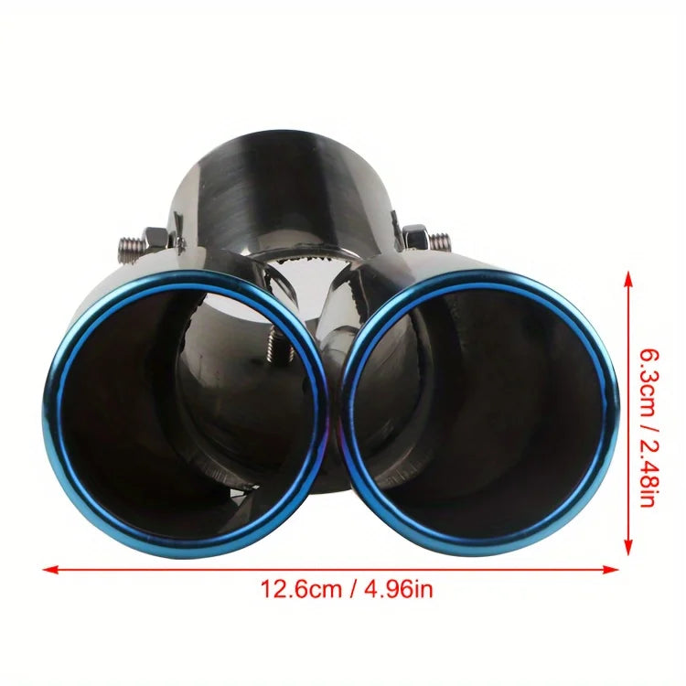 Universal 1-to-2 Stainless Steel Exhaust Tail Pipe Tip | Dual Outlet