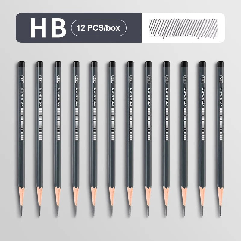 Graphite & Charcoal Sketch Pencil Set — 2H to 14B for Artists & Beginners