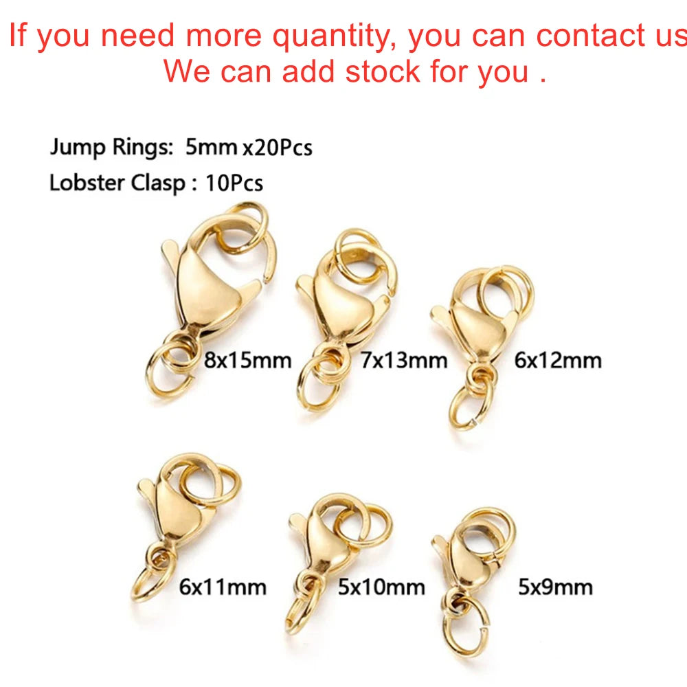 Lobster Clasp Sets Stainless Steel with Jump Rings DIY Jewelry Making