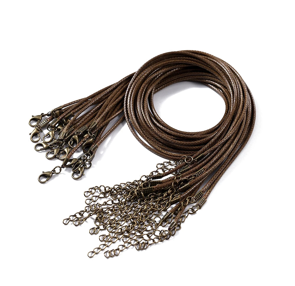 Necklace Cords Braided Leather Adjustable Clasp DIY Jewelry Making
