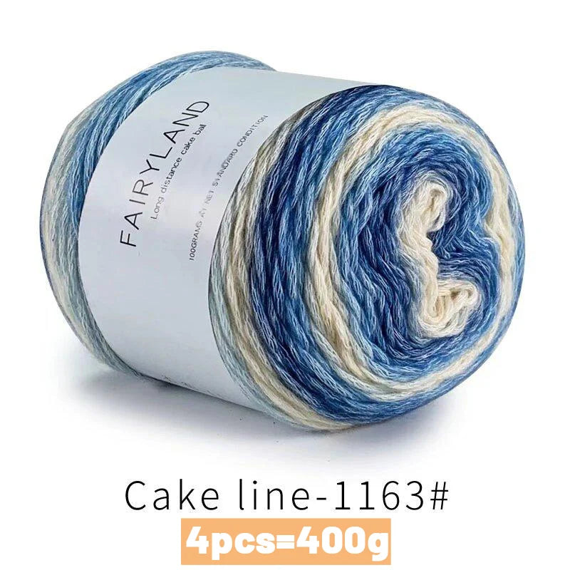 Yarn, Rainbow Gradient Cake for Handmade Sweaters, Scarves & Winter Hats