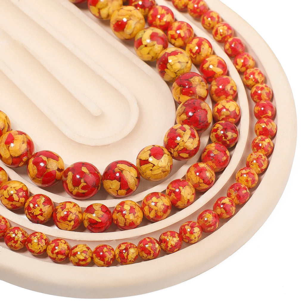 Stone Beads Cinnabar-Style Jade-Style Purple Golden Emperor Realgar Craft Beads