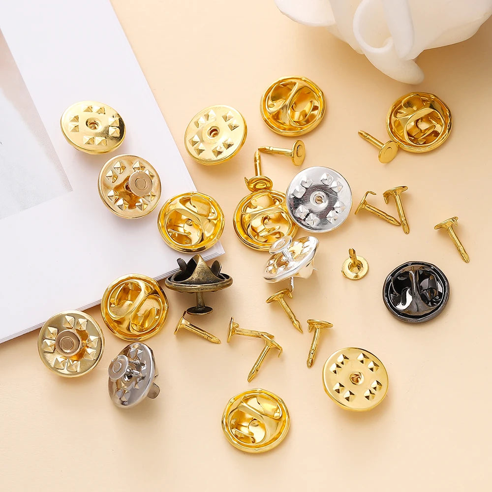 Brooch Pin Backs Metal Butterfly Badge Locks DIY Jewelry Making Craft Supplies