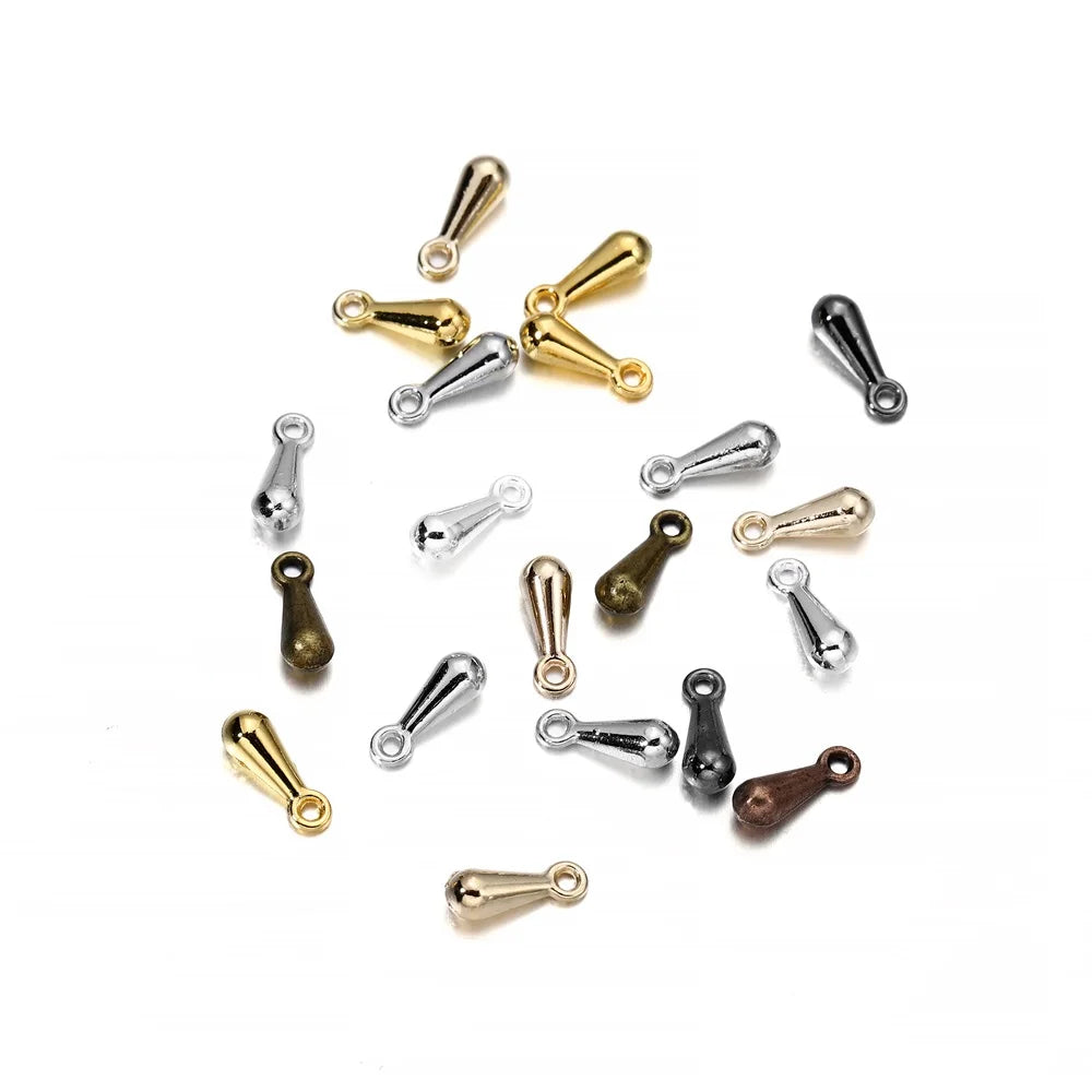 Metal Beads Gold Color Water Drop Pendant End Tail Extender Chain Craft Beads