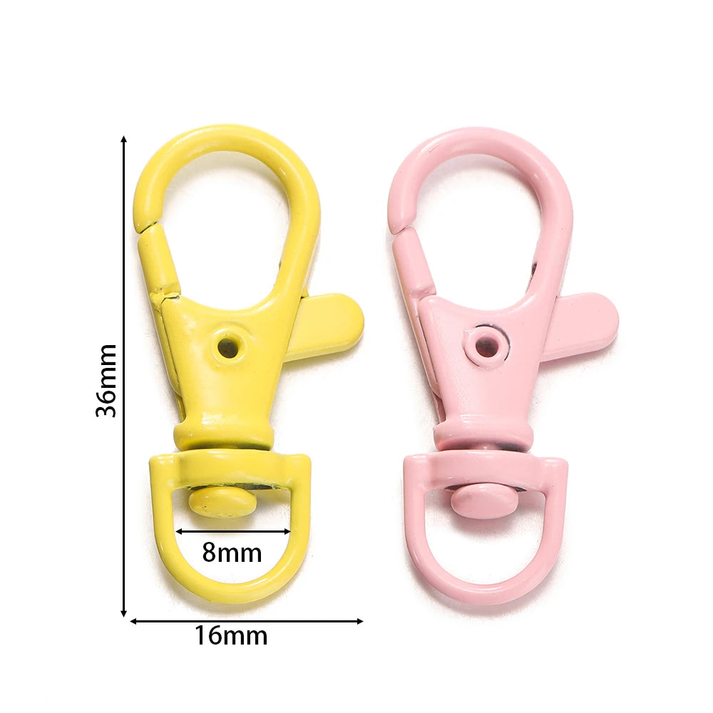 Keychain Findings Colorful Swivel Lobster Clasp Hooks Split Key Craft Supplies
