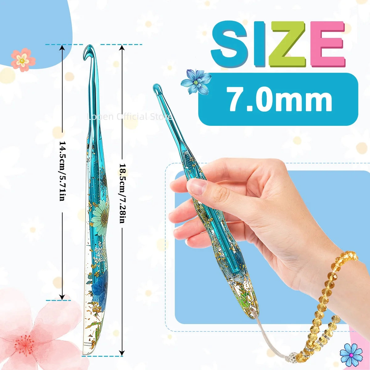 Crochet Hooks, Resin Handles for Handmade Knitting & Crochet Projects