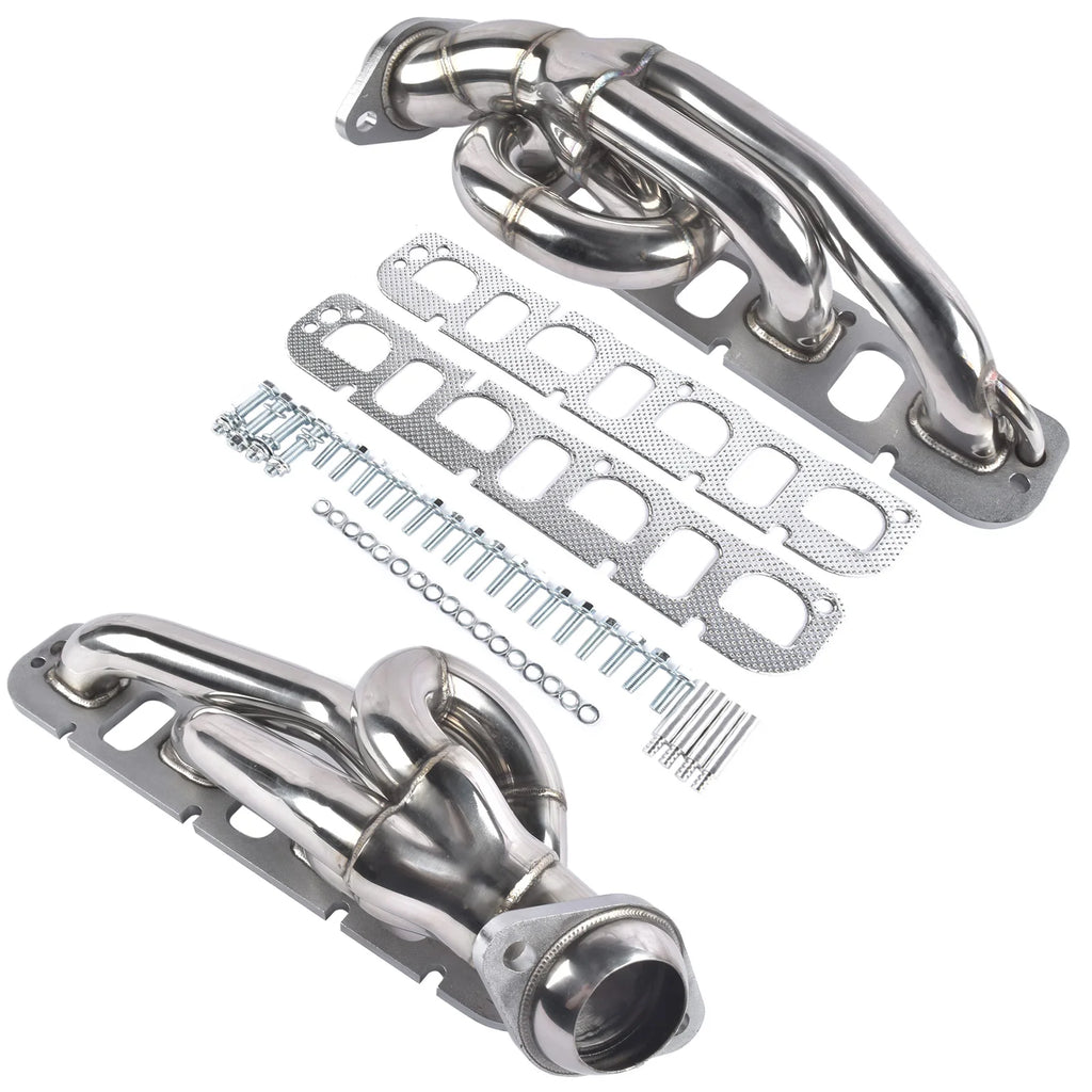 Stainless Steel Shorty Exhaust Headers Kit for 2009-2017 Dodge Ram 1500 5.7L V8 HEMI