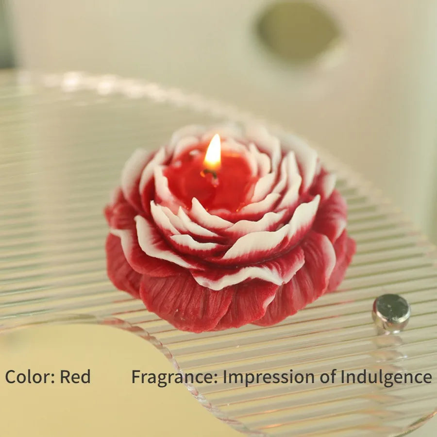 Scented Candle Peony Flower Handmade Soy Wax Wedding Table Home Fragrance