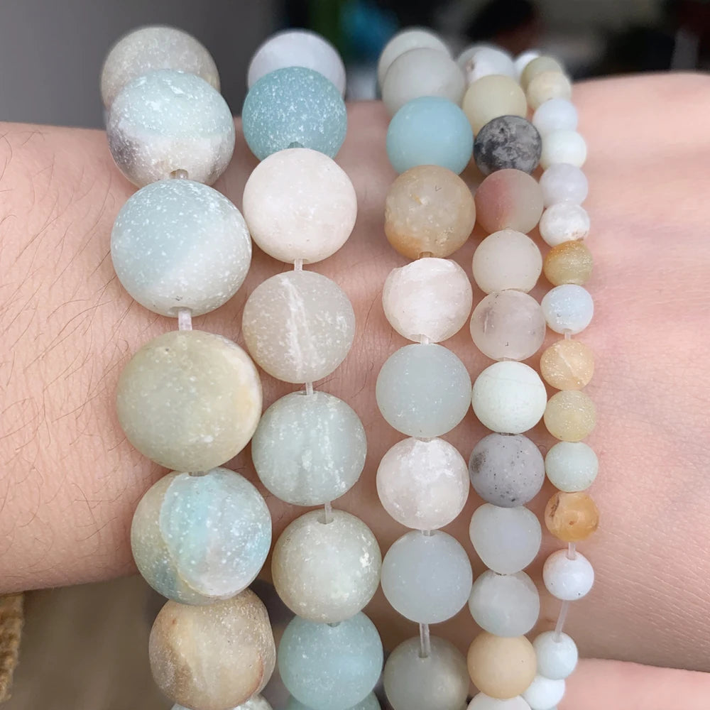 Stone Beads Round Flame-Style Assorted Stone Options for DIY Jewelry Making