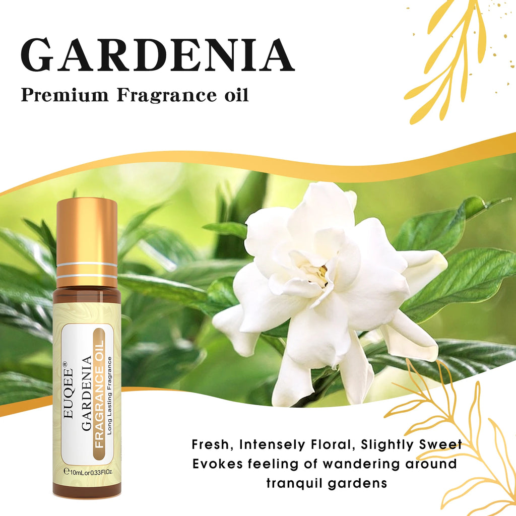 EUQEE 6PCS Flower Series Fragrance Oil Set -10ml Japanese Magnolia Black Orchid Gardenia Green Tea Freesia Lily of the valley