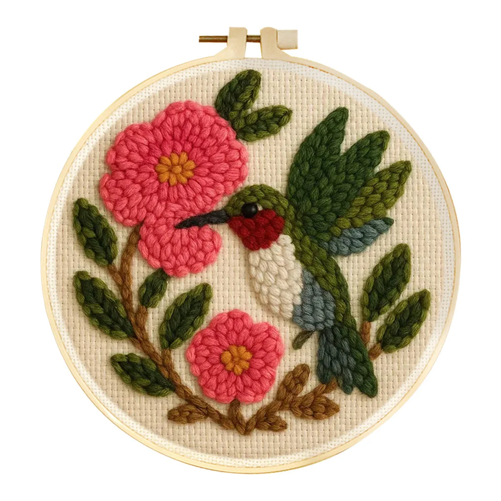 Punch Needle Kit, Animal Patterns with Frame for Handmade Embroidery Art