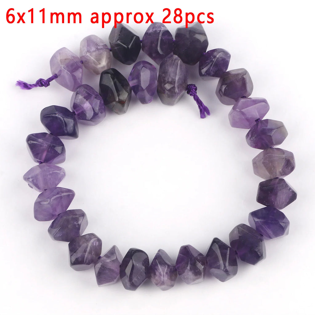 Stone Beads Purple Amethyst-Style Assorted Shapes for DIY Jewelry Making