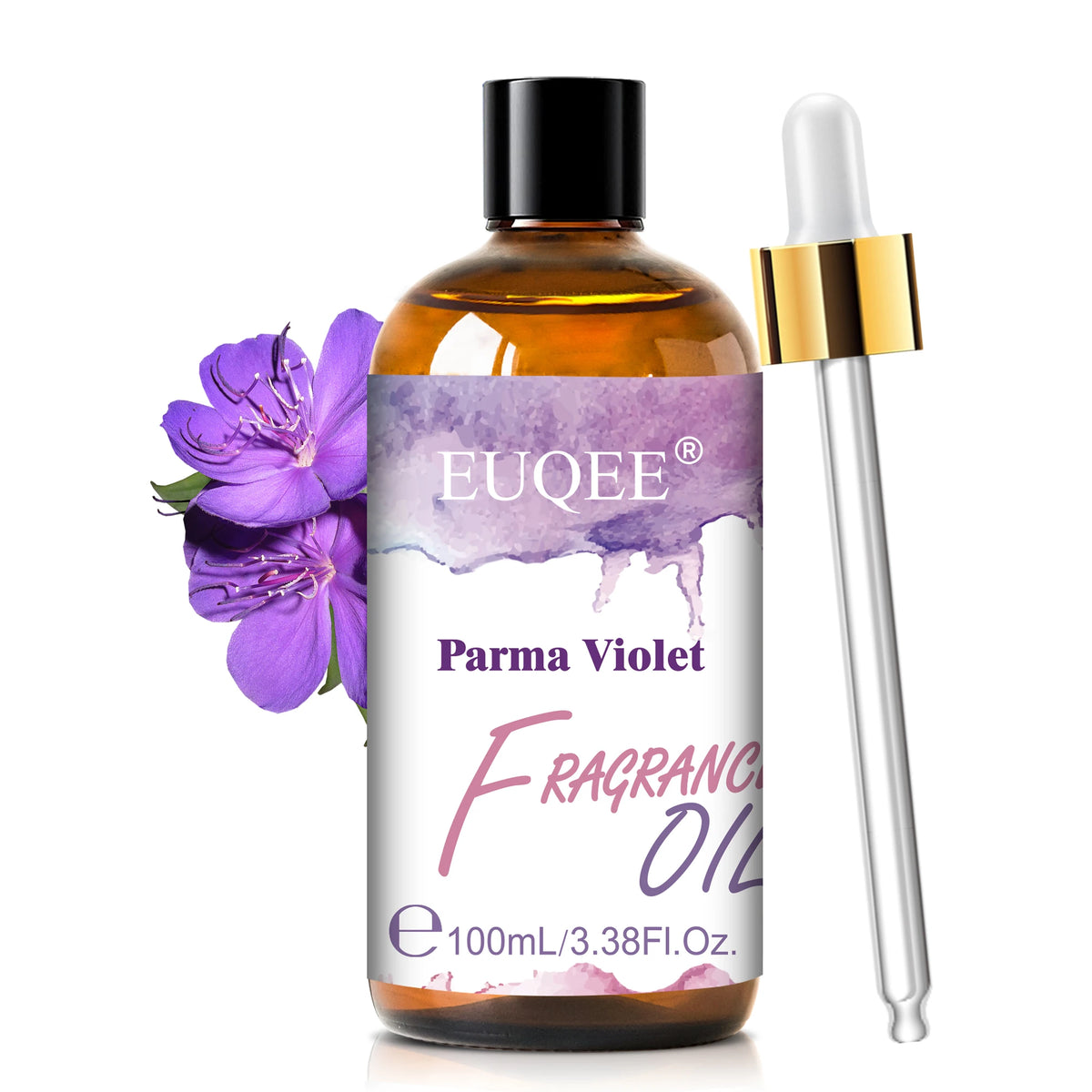 EUQEE Premium Fragrance Oil 100ml UV Glass Gold Dropper Candle Soap Bath Bomb 18 Scents