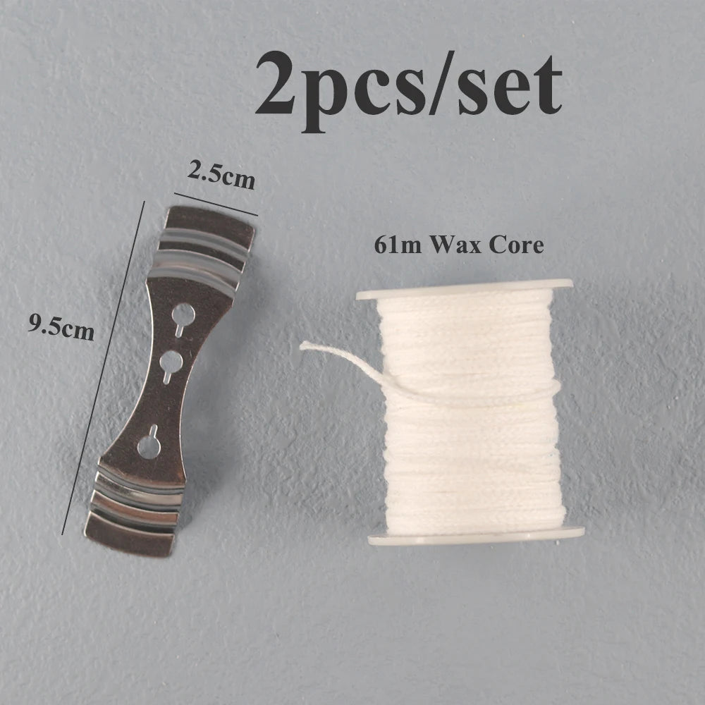 Candle Wicks Pre-Waxed Cotton Smokeless Metal Tab 1-8in DIY Candle Making