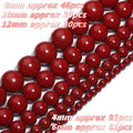 Stone Beads Round Cinnabar Jade Styles for DIY Jewelry Making Bracelet Supplies