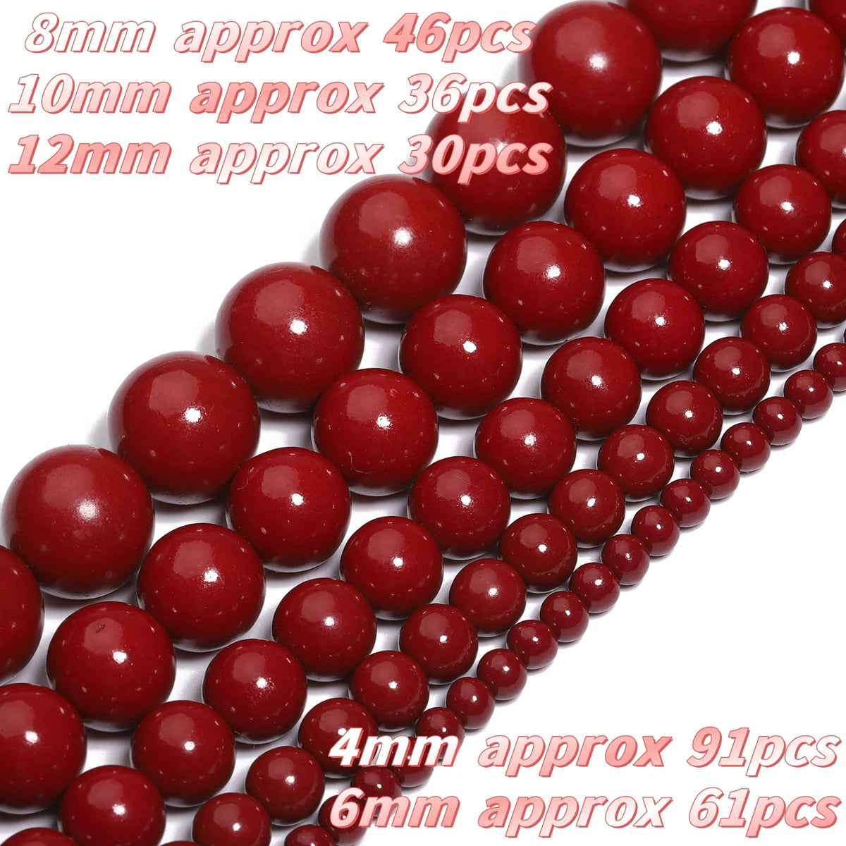 Stone Beads Round Cinnabar Jade Styles for DIY Jewelry Making Bracelet Supplies
