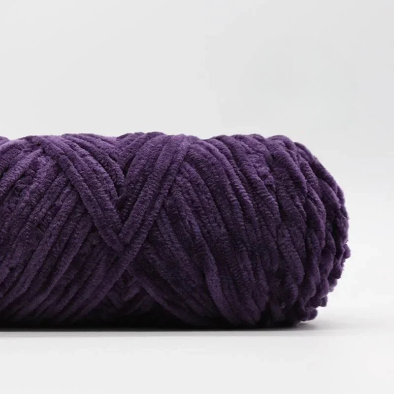Yarn, Chenille Velvet-Style with Gold Luster for Scarves, Sweaters & Dolls