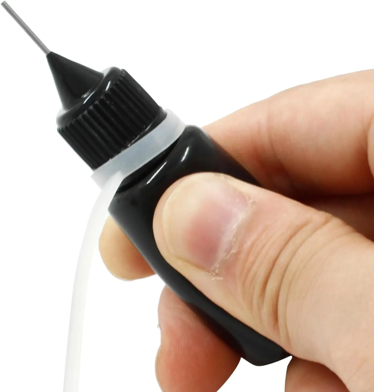 Glue Applicator Bottles Empty Needle Tip with Black Caps 5 Pack