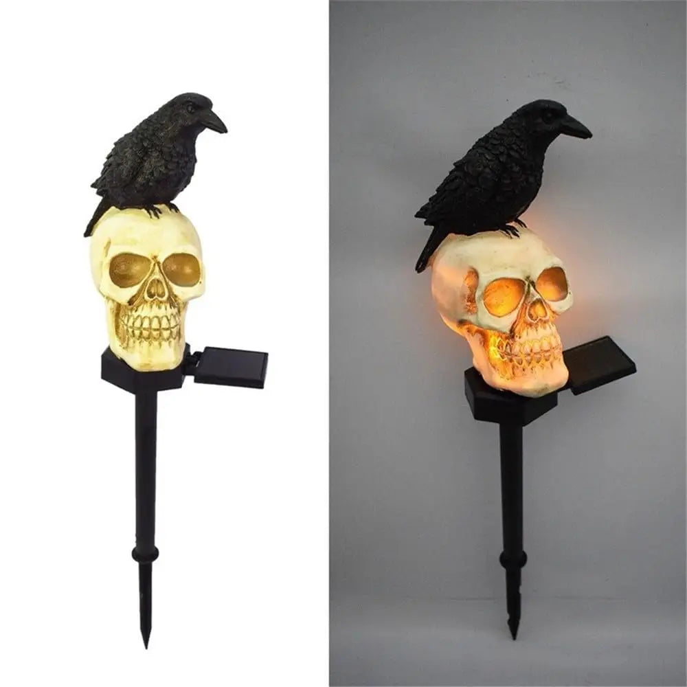Halloween Outdoor Light Skull, Raven, Crow Horror Decor Holiday Lighting Decoration