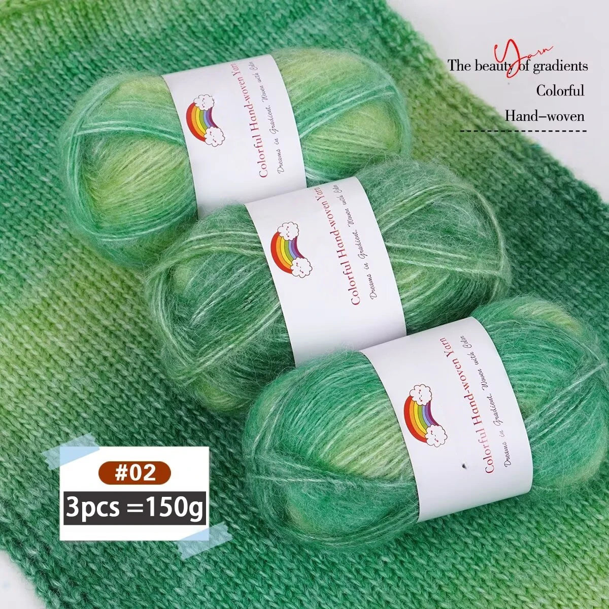 Yarn, Light Rainbow Gradient for Sweaters, Coats, Hats, Scarves & Shawls