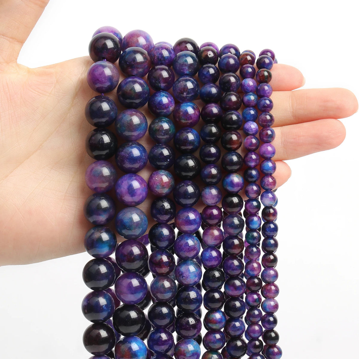 Stone Beads Round Flame-Style Assorted Stone Options for DIY Jewelry Making
