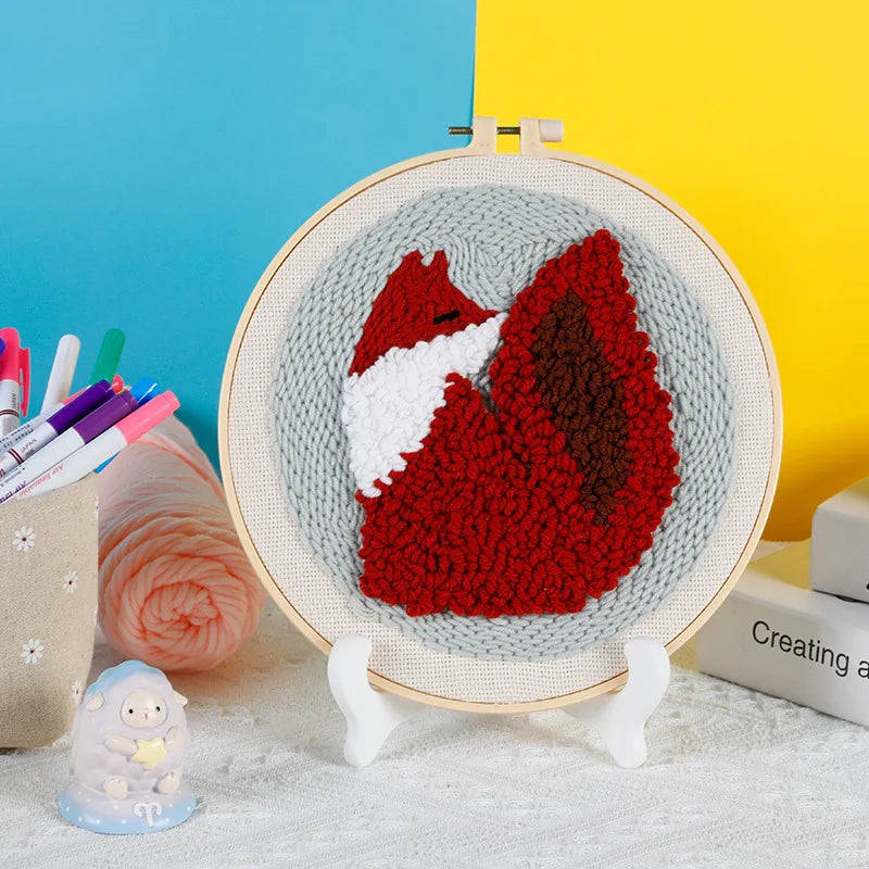 Punch Needle Kit, Christmas Animal Designs for Beginner Embroidery & Gifts