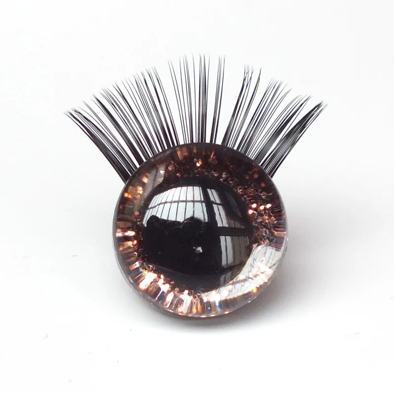 Doll Eyes Glitter Safety Eyes with Eyelashes 12-30mm 20pcs Kit Amigurumi