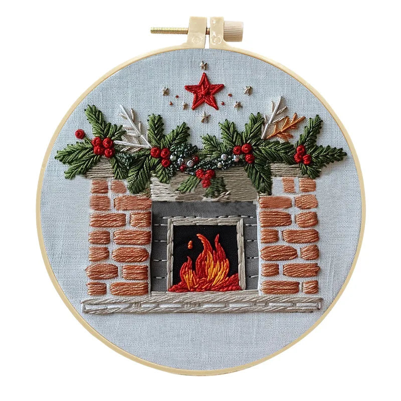 Cross-Stitch Kit, Christmas Pattern with Instructions for Handmade Decor