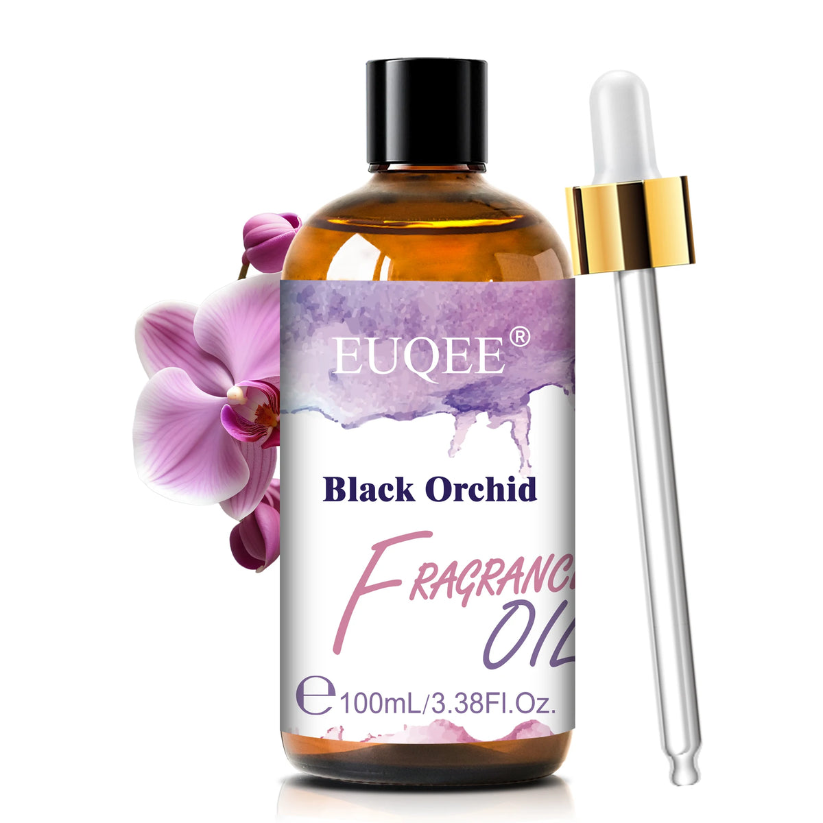 EUQEE Premium Fragrance Oil 100ml UV Glass Gold Dropper Candle Soap Bath Bomb 18 Scents