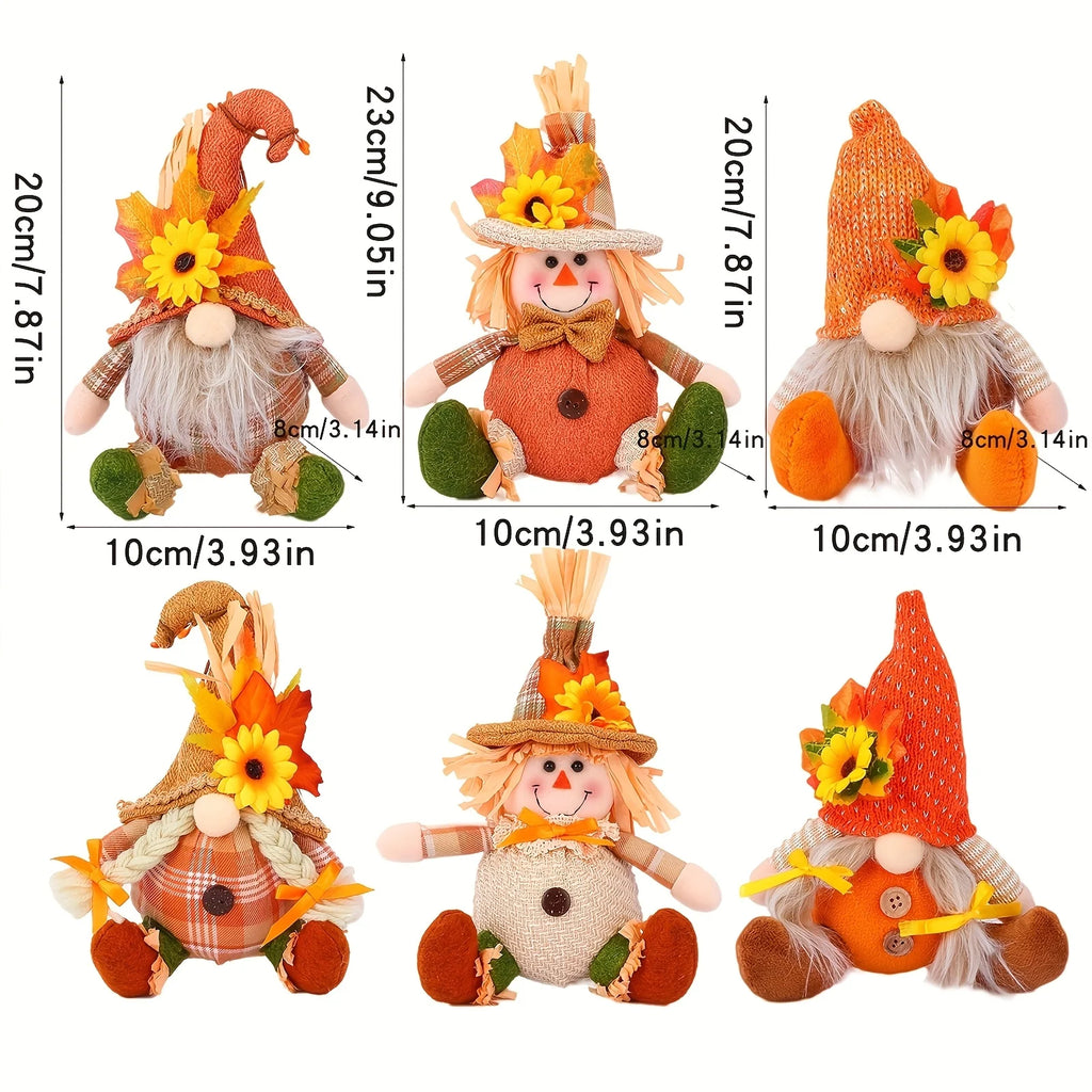 Rustic Autumn Harvest Scarecrow Decoration, Plaid & Sunflower Accents for Christmas, Farmhouse Wall Decoration, Party Props.