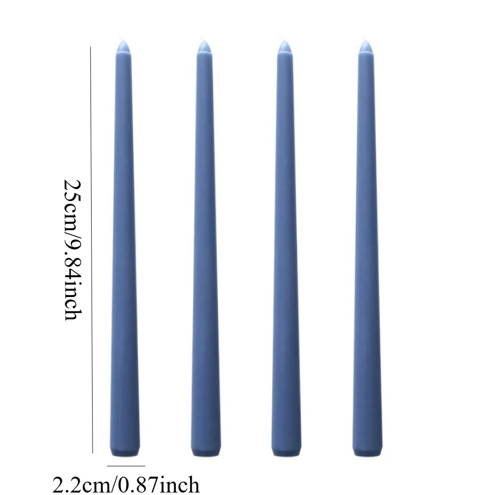 4pcs/box 25cm/9.84inch Morandi Gradient Taper Candles Set, Long Stem Unscented Candles for Wedding, Dinner, Party & Home Decor