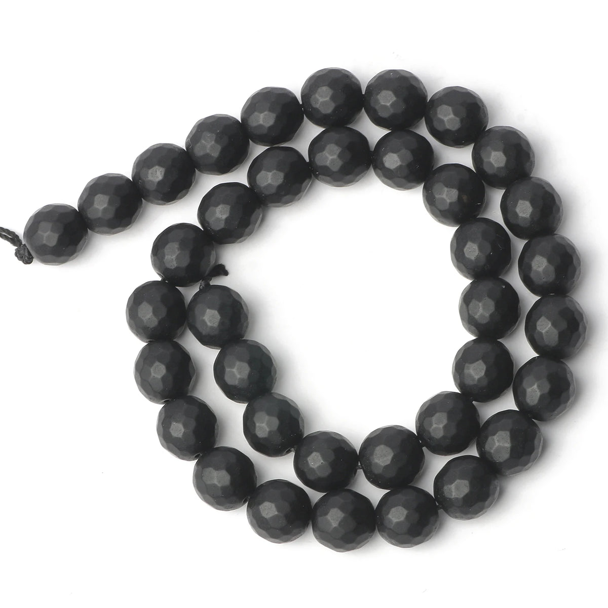 Stone Beads Matte Faceted Black Agate Onyx Styles for DIY Jewelry Making