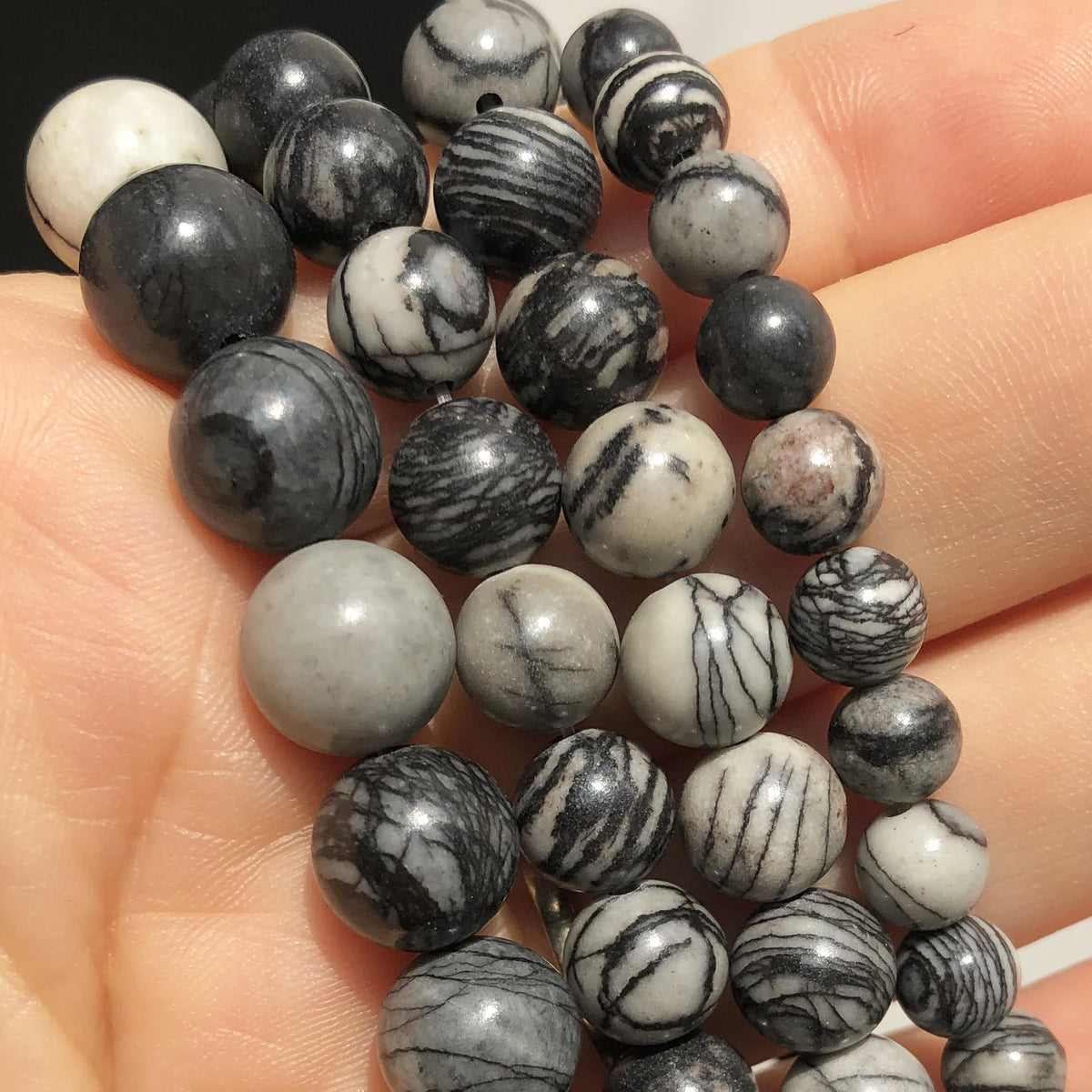 Stone Beads Round Flame-Style Assorted Stone Options for DIY Jewelry Making