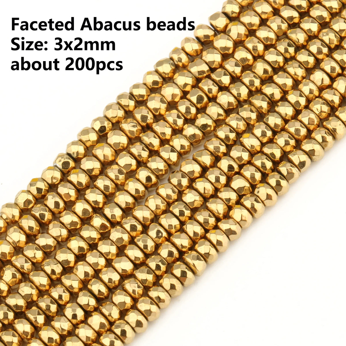 Stone Beads Gold-Tone Hematite-Style Spacer Shapes for DIY Jewelry Making