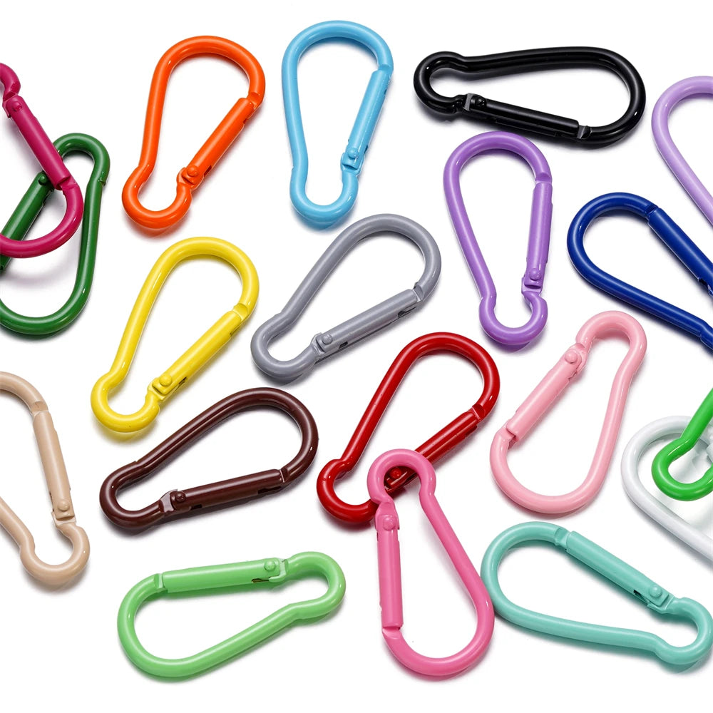 Keyrings . Long Spring Keyring Openable Carabiner Clips Hooks DIY Jewelry Making