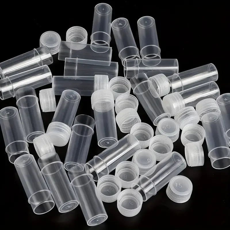 Sample Vials Empty Plastic Screw-Cap Storage Containers 50 Pack