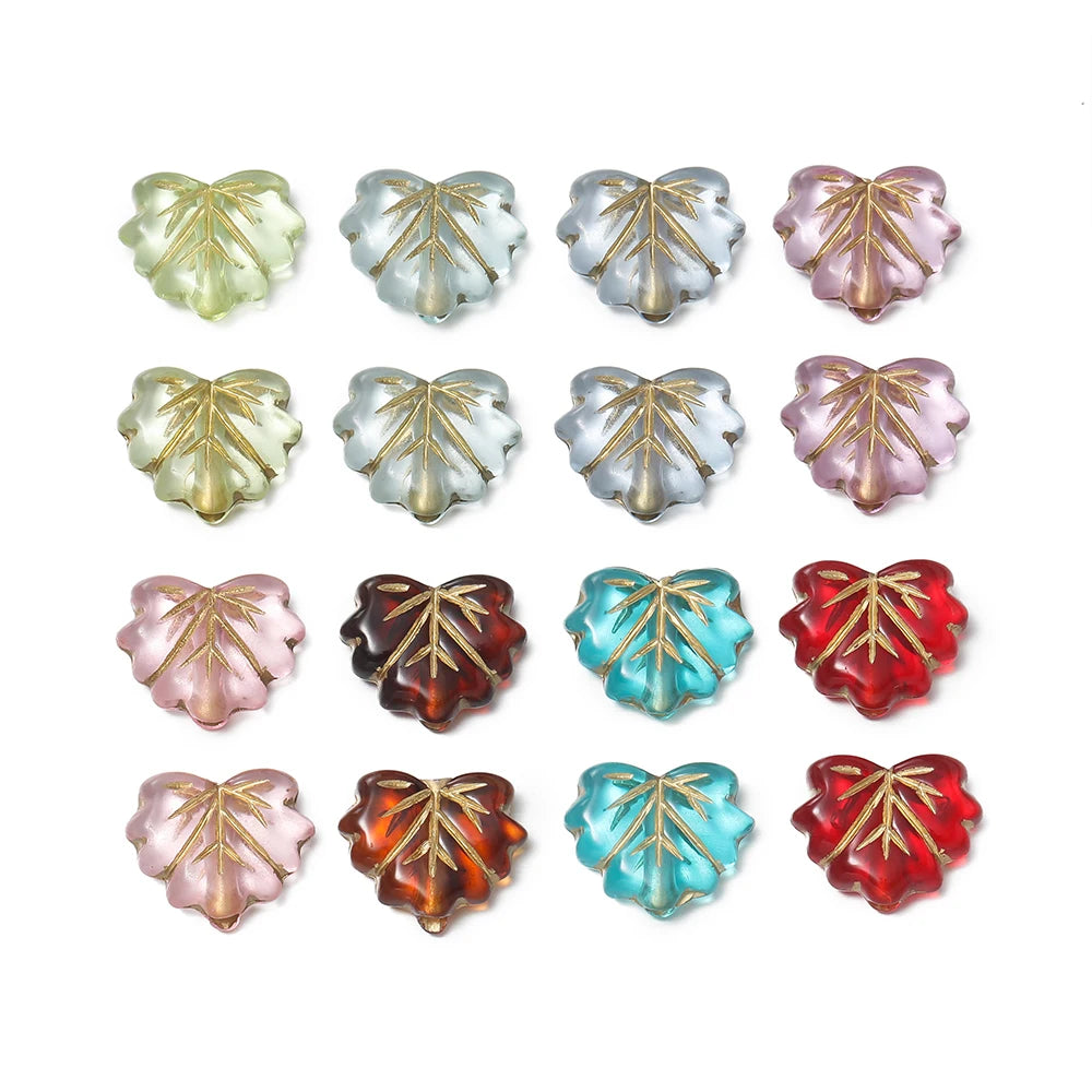 Acrylic Beads Vintage Amber Maple Leaf Spacer Necklace Bracelets Craft Beads