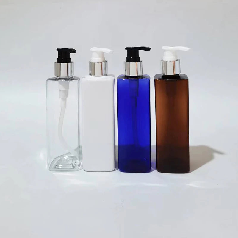 Pump Bottles Empty PET Gold Silver Collars Soap Lotion Packaging 20 Pack