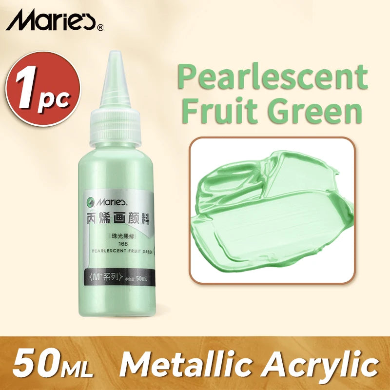 Marie's Metallic Acrylic Paint 50ml — Pearlescent & Shiny Pigments